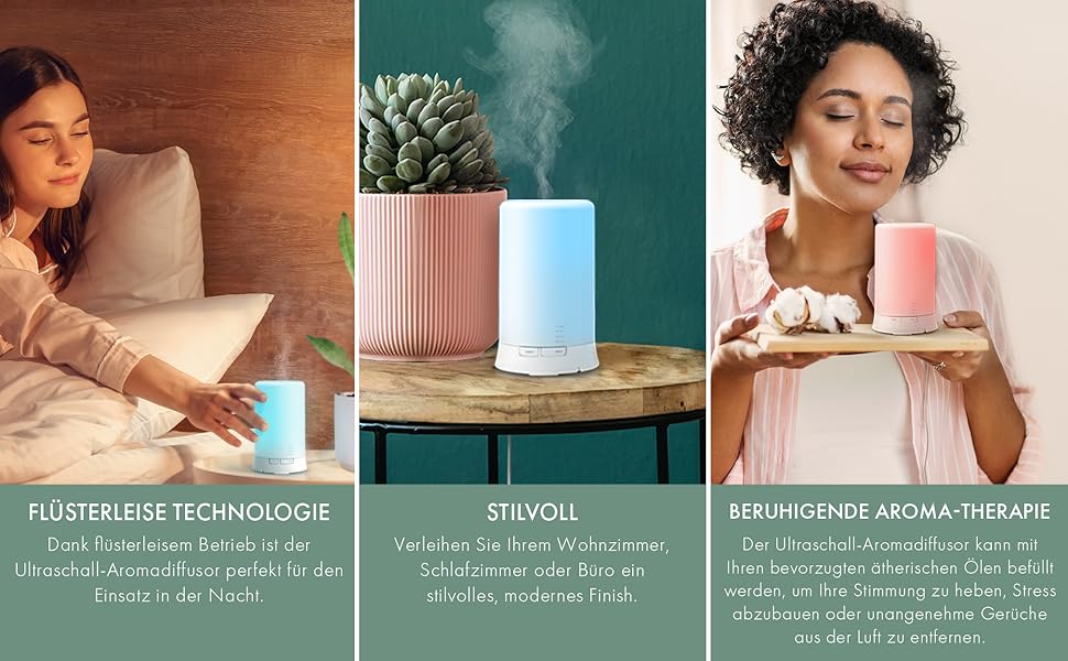 Ультразвуковий аромадифузор The Body Source - зволожувач повітря з 7 кольорами LED-підсвічуванням та таймером. Електрична аромалампа для ефірних олій. Ароматерапія для дому, офісу, спа. Об'єм 100 мл