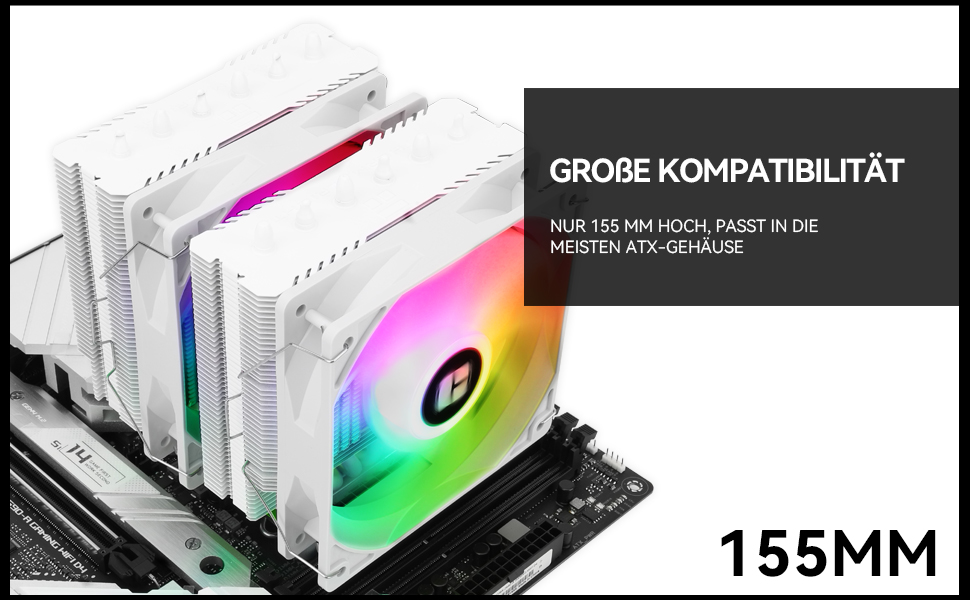Кулер для процесора Thermalright Peerless Assassin 120 SE WHITE ARGB, двовежевий, 6 теплових трубок, для AMD AM5 та Intel LGA1851/1700, білий