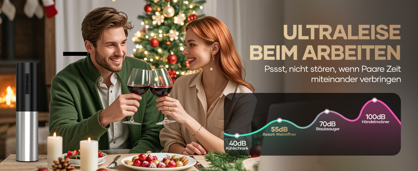 Електричний відкривачка для вин Assark, набір: автоматичний відкривачка, фольєзоріз, USB-кабель, вакуумні пробки та виливає для вина. Ідеальний подарунок!