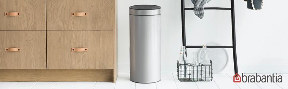 Сміттєве відро Brabantia Touch Bin New, 40 л, нержавіюча сталь, сірий металік