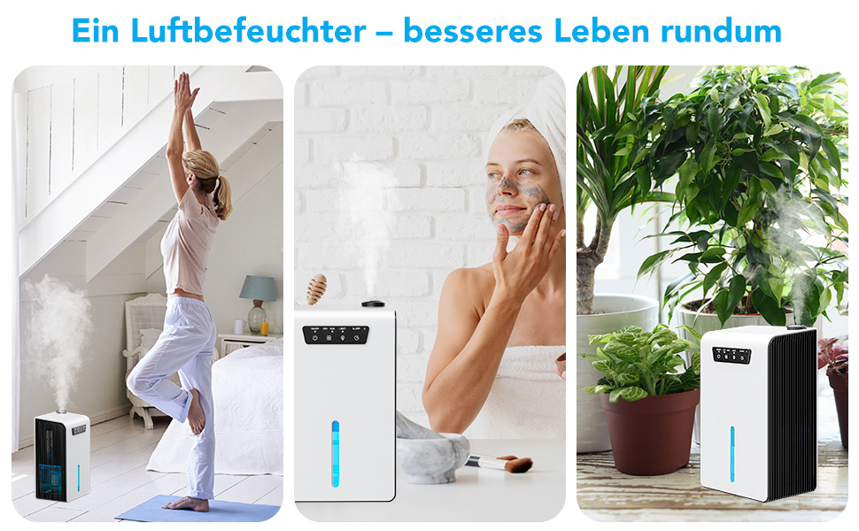 Ofottofo 2-в-1: Електричний осушувач та зволожувач повітря, 3.2л резервуар, 1л/день, 7 кольорів LED, тихий, для спальні, ванної, підвалу