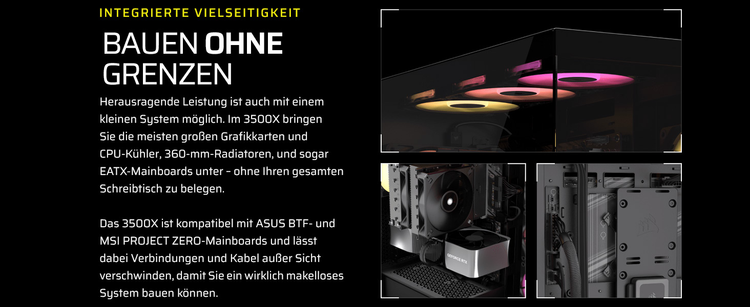 Корпус ПК CORSAIR 3500X Mid-Tower ATX з панорамним склом, підтримка перевернутої схеми материнської плати, 3 вентилятори CORSAIR RS120, білий колір