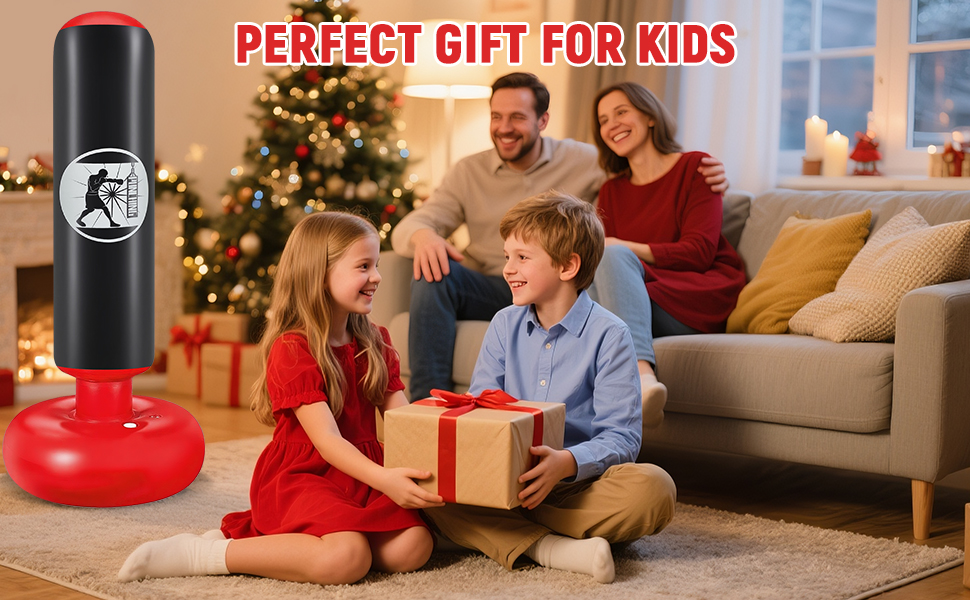 Дитячий боксерський мішок Qoosea для дітей 6-12 років, 160 см, з рукавичками, для карате, кікбоксингу, Taekwondo, MMA, чорний