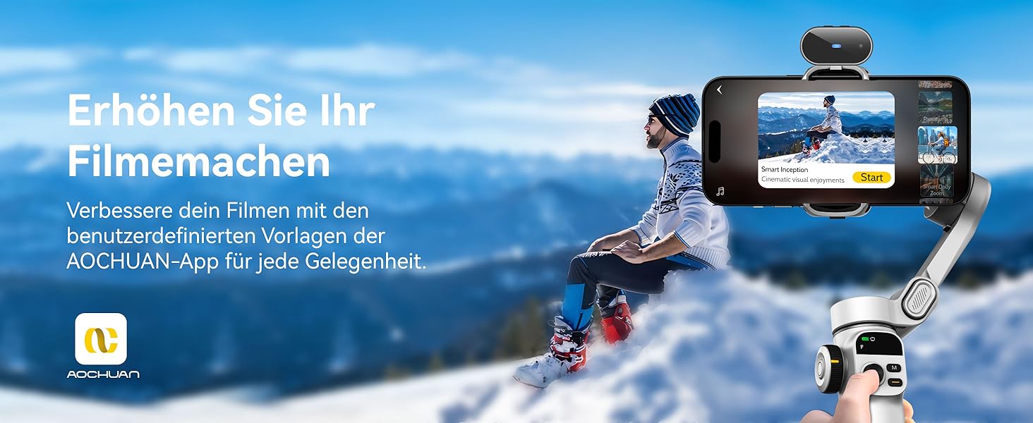 Стабілізатор для iPhone та Android з 3-осьовою стабілізацією та OLED-дисплеєм, 7.8