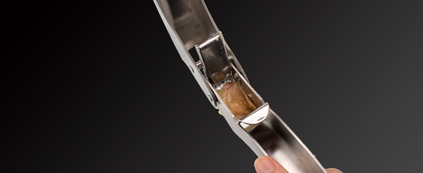 Преміум-прес для часнику з нержавіючої сталі EN 1.4301 – не потребує очищення, придатний для миття в посудомийній машині, інтегрований дизайн, легко чистити, 5 років гарантії