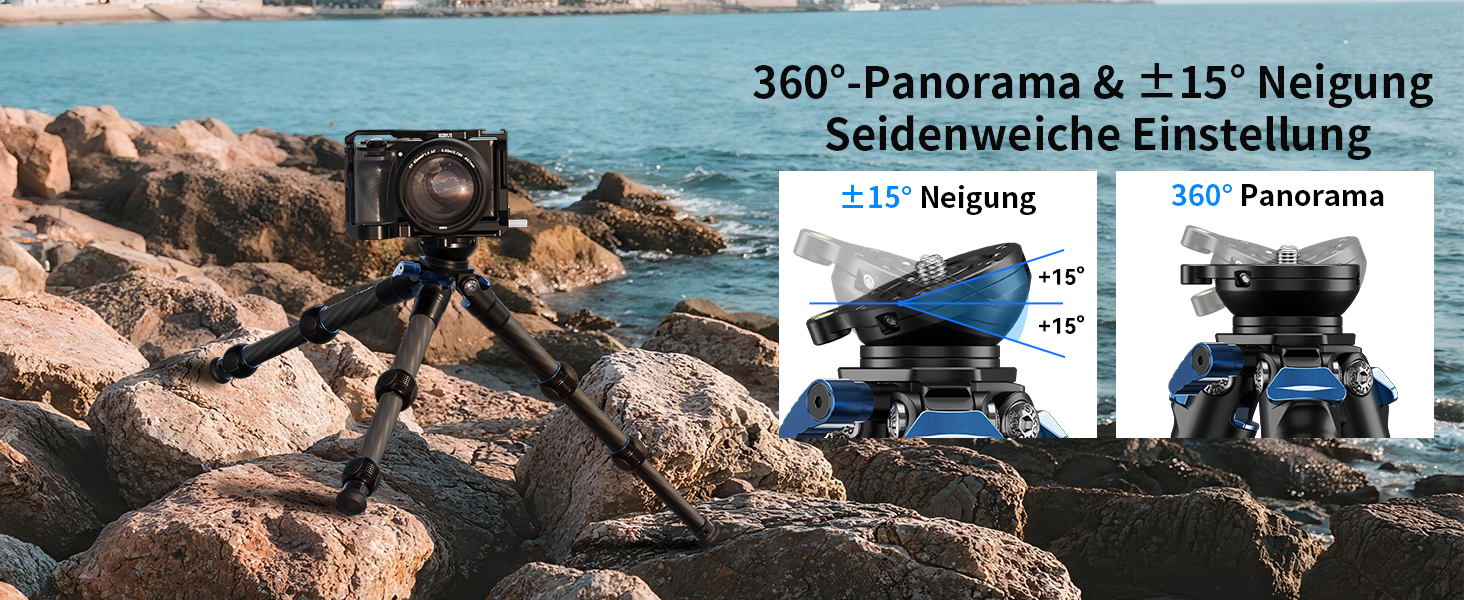 Штатив SIRUI AM-203S Mini з Алюмінію для DSLR, Vlogging - Макс. навантаження 15кг, 42см