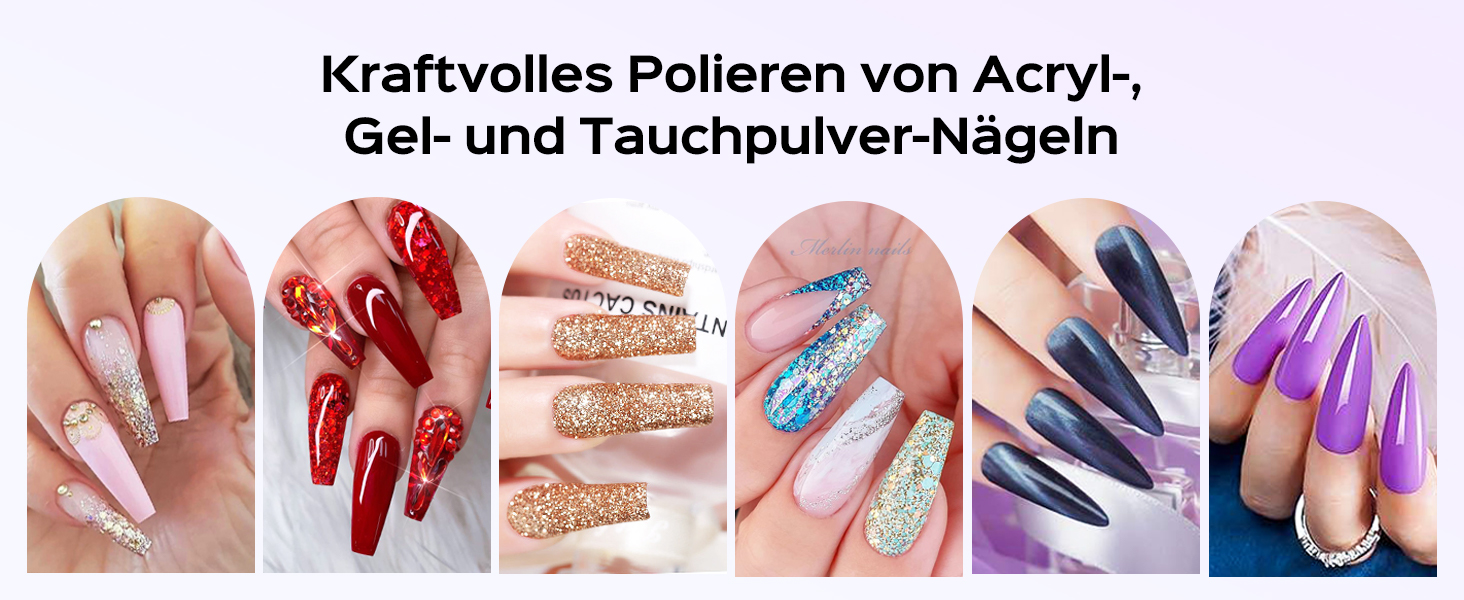 Електричний фрезер для нігтів Coslus: 20000 об/хв, регулювання швидкості та напрямку, манікюр та педикюр, набір для шліфування гелю та акрилу (фіолетовий)