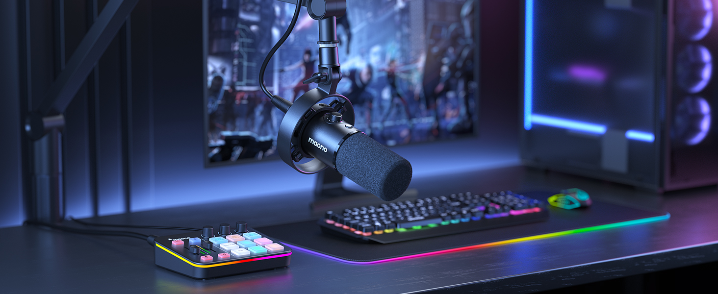 MAONO PD300X: USB-мікрофон для подкастів та запису звуку, XLR, динамічний, шумозаглушення, 192kHz-24Bit