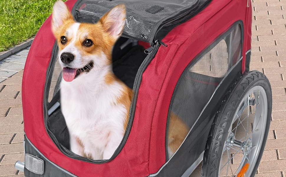 Wuuhoo® Преміум амортизатор для собак Bello, велопричіп для собак 25-40 кг, складний та маневрений, велобудка з/без комплекту для джогінгу, включаючи з'єднувач причепа. Без комплекту для джогінгу