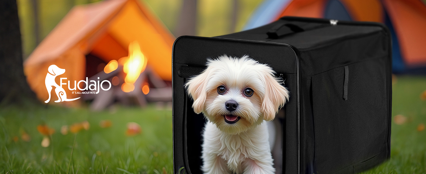 Транспортна переноска для собак та котів Wiltec, чорна, 58x46x53 см, складна, з подушкою