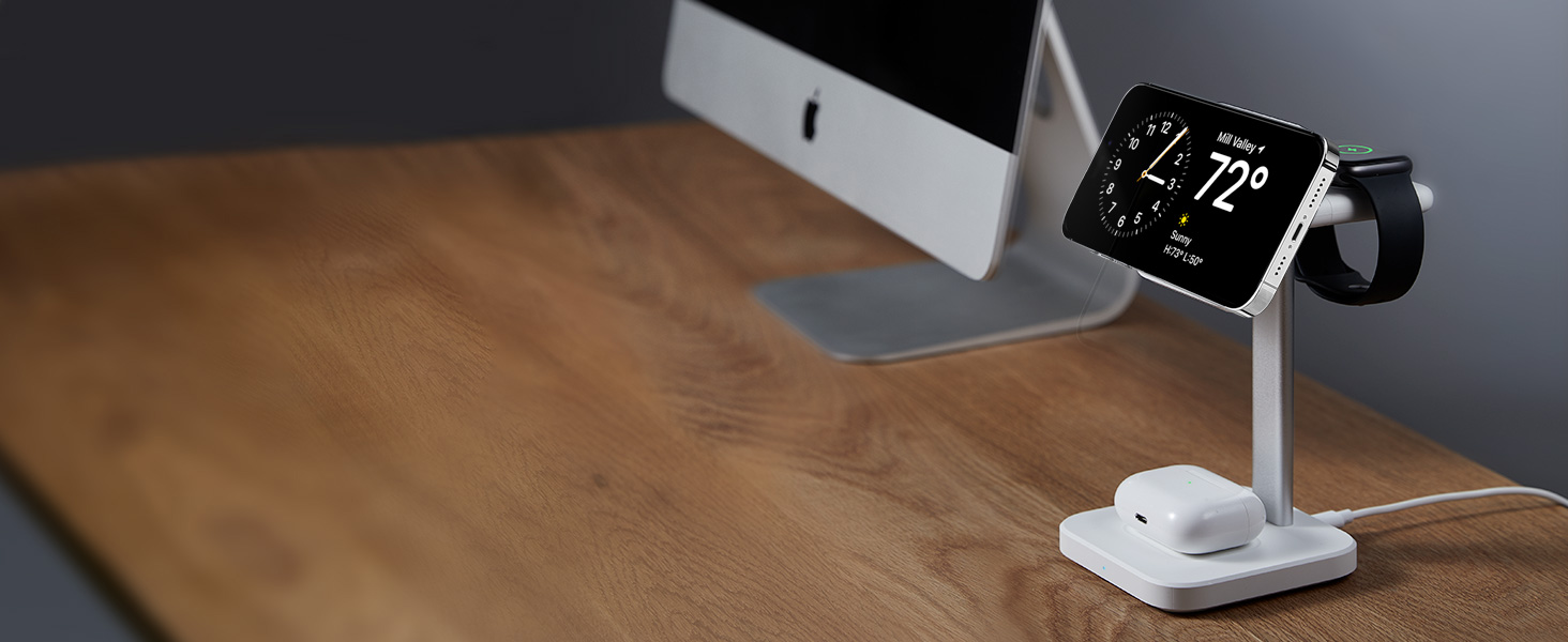 Зарядний станція 3-в-1 ESR MagSafe для Apple iPhone та Apple Watch, білий. Сумісна з iPhone 17/16/15/14/13/12, Apple Watch 9/8/7/6/5/4/3/2/SE та AirPods 4/3/2/Pro