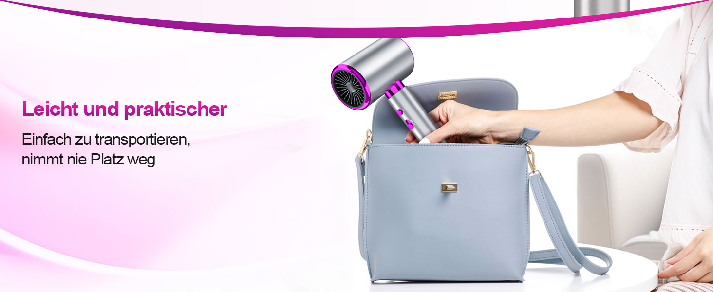 Іонний фен 2400W з холодним/гарячим режимом, 3 температури та 2 швидкості, дифузор та концентр, терморегуляція для дому, подорожей та салону краси