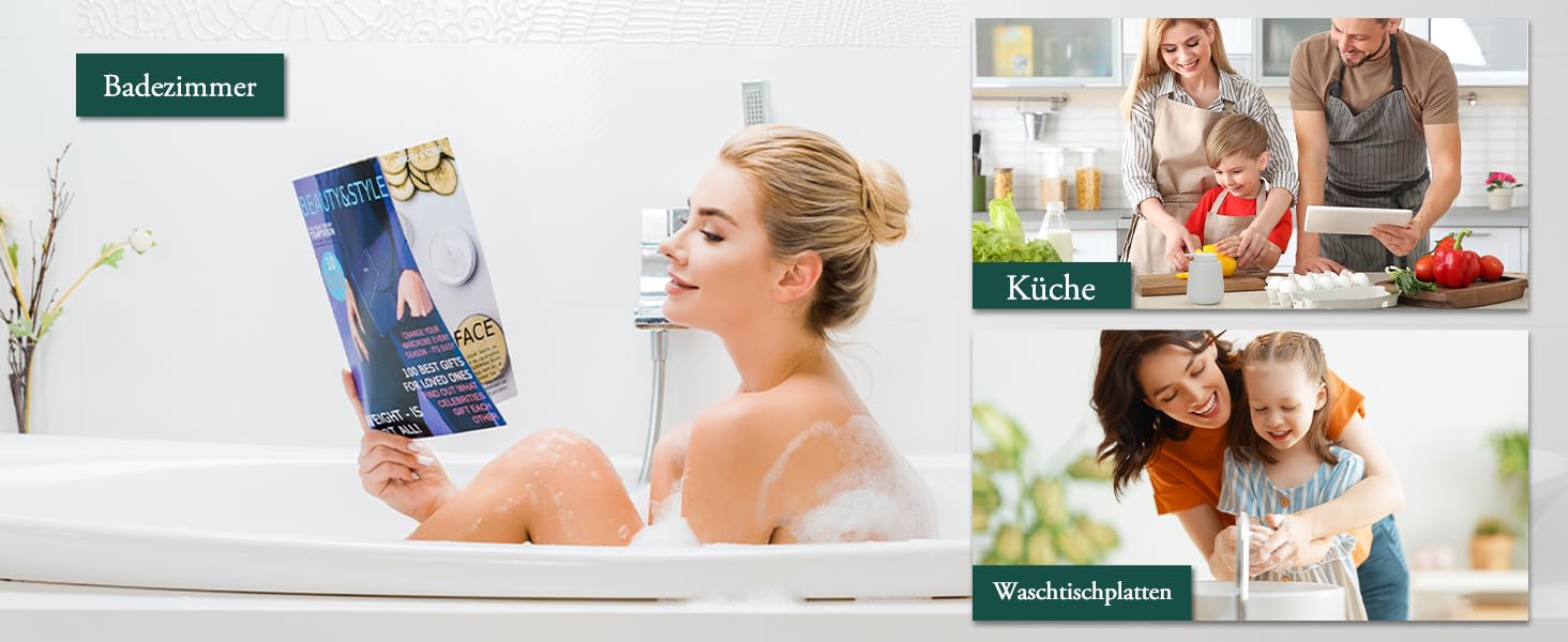 Дозатор для миючого засобу BosilunLife 350 мл - Наповнюваний, велика кнопка, стильний, антиковзкий, BPA-free для кухні та ванної кімнати