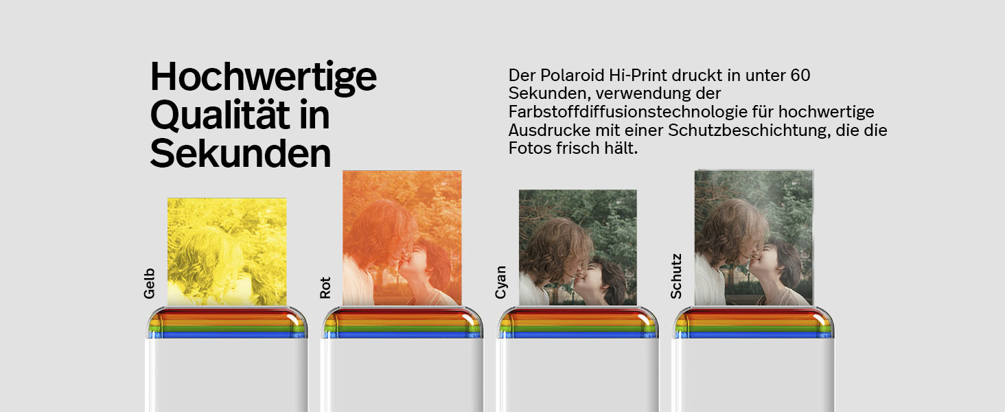 Polaroid Hi-Print 2-ге покоління: Bluetooth фотодрук, кишеньковий принтер 2x3, чорний (з фільм-пакетом)