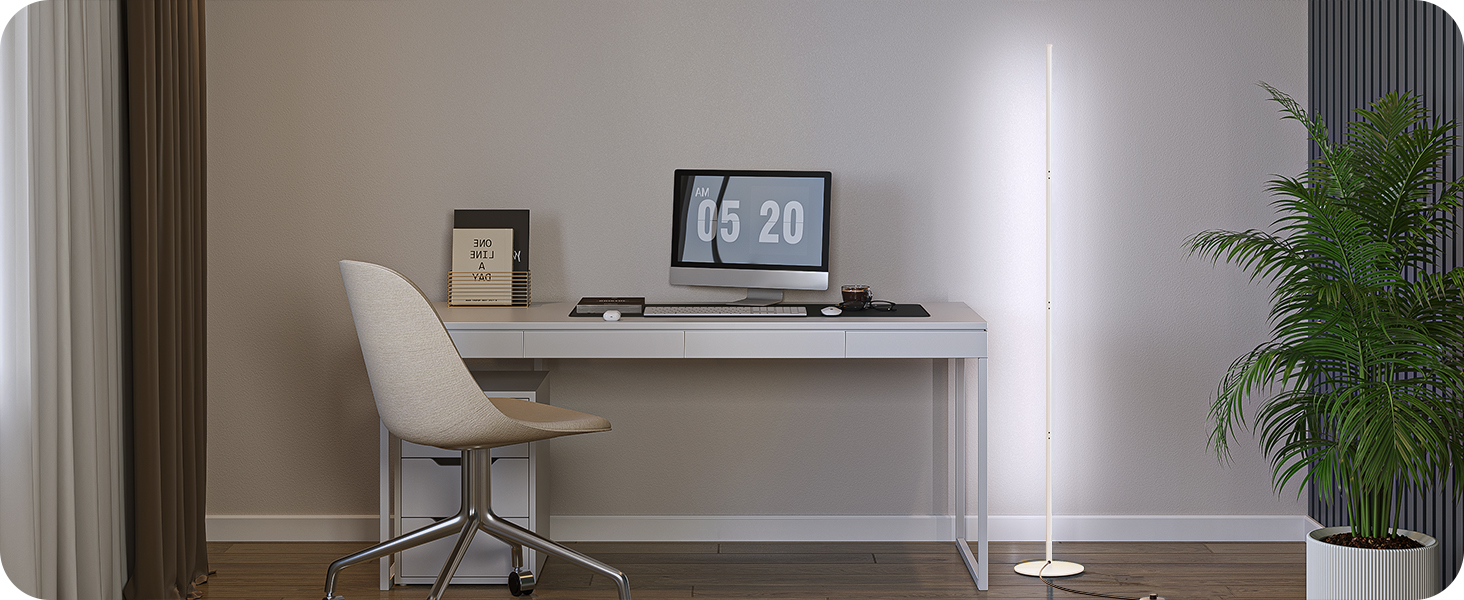 LED торшер Edishine з димуванням, тепле світло 3000K, регульована висота 146 см, для вітальні, спальні, офісу, з функцією пам'яті