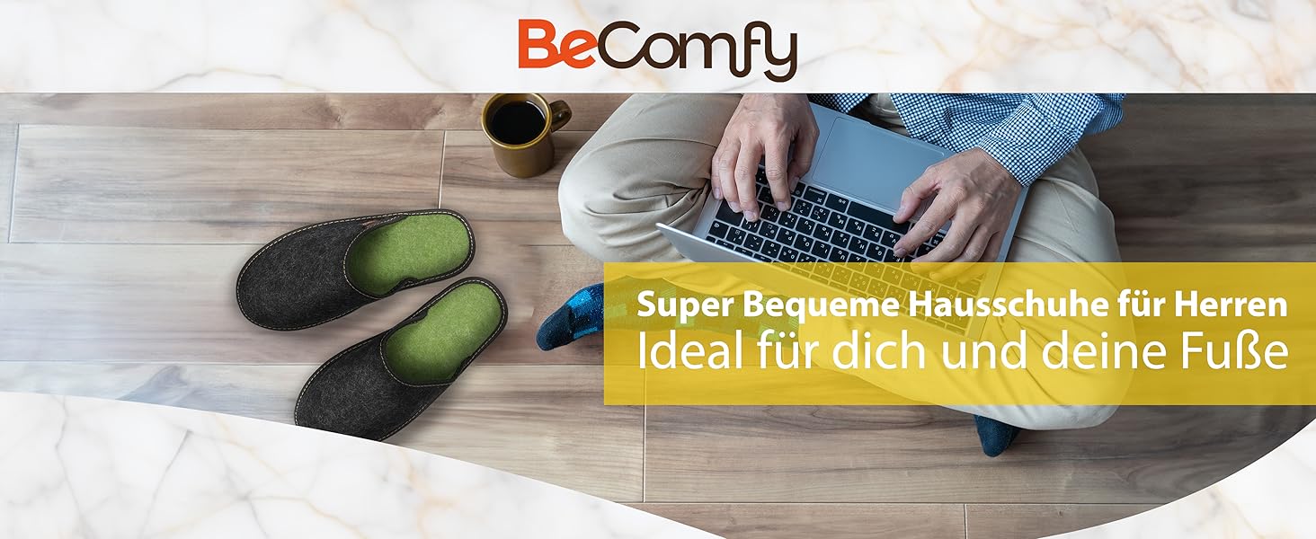 Чоловічі фетрові тапочки BeComfy з гумовою підошвою, 40-46 EU, 43 EU, чорний/зелений