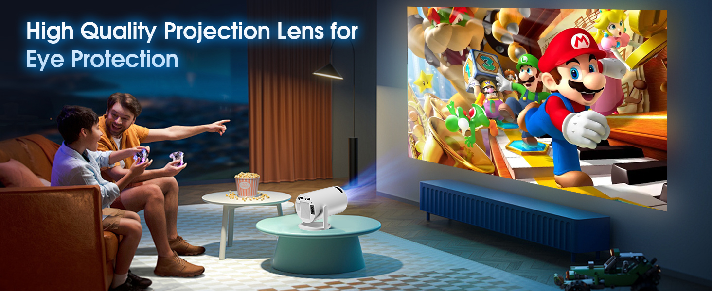 Портативний проєктор Mini Beamer 4K FHD 1080P з підтримкою WiFi та Bluetooth, Android/iOS, для домашнього кінотеатру