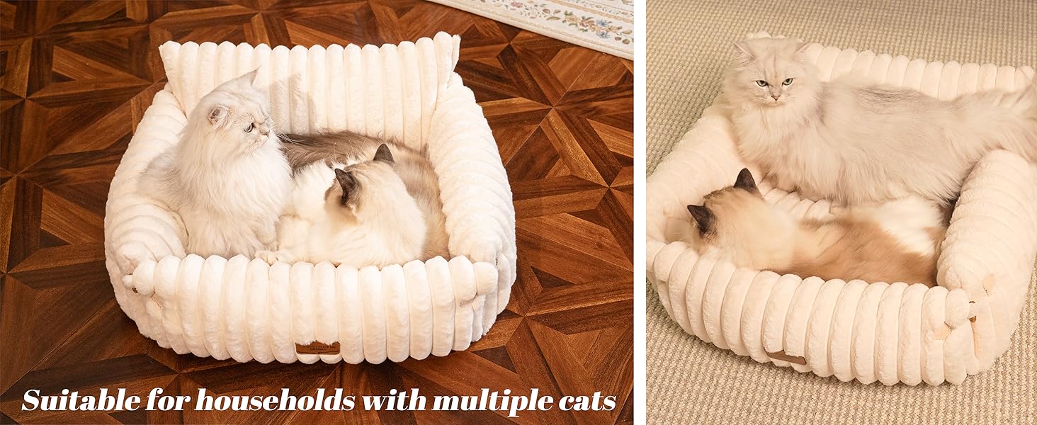 М'яке лежанка для котів та собак CheerPals – 63 x 55–66 см, знімний, миючий чохол, антиковзаюча підставка