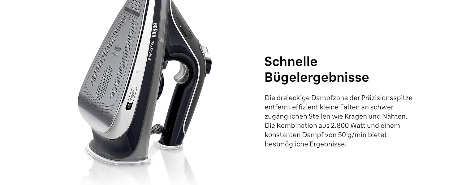 Відпарювач для одягу Braun FreeStyle 5 SI 5037 VI - потужний відпарювач з керамічною підошвою Freeglide 3D, вертикальним відпарюванням, 2700 Вт, 200 г/хв, резервуар 330 мл, чорний