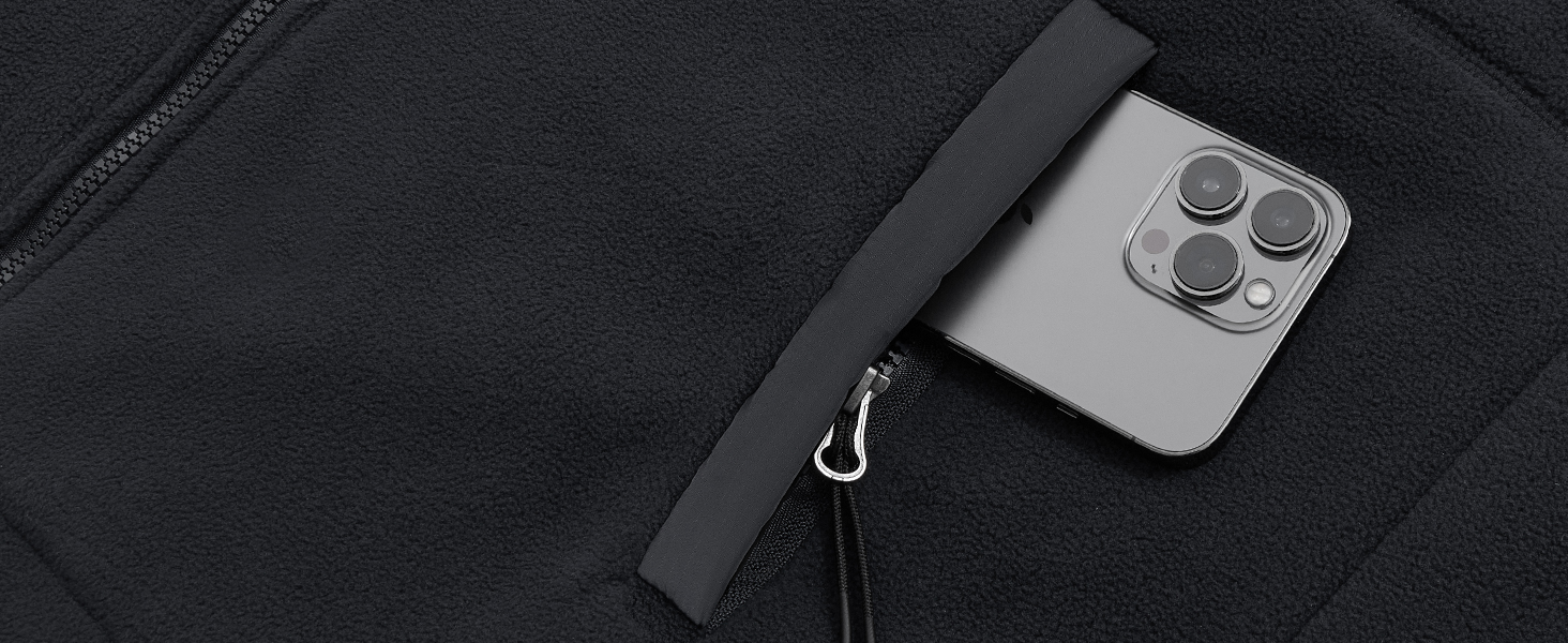 UNBON Грівальна жилетка для чоловіків, флісова жилетка з підігрівом, Powerbank 10000mAh, USB, 3 режими нагріву, 6 зон нагріву, чорний