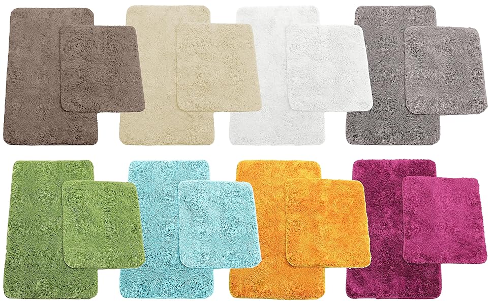 Brandsseller Green Bath Mat Set - 2 Piece Set: 50x80cm & 45x50cm