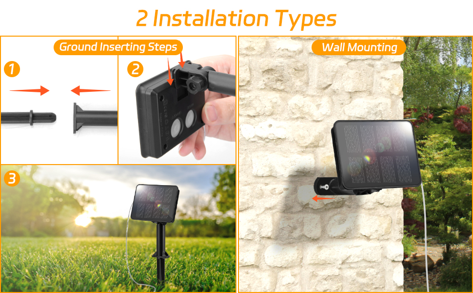 Сонячна гірлянда для зовнішнього використання, 120 LED, холодне біле світло, 8 режимів, для саду, двору, тераси, весільної декорації (5м, тепле біле світло)