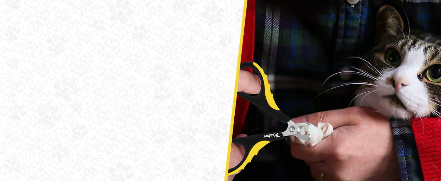 Професійні ножиці для обрізання кігтів собак та котів Candure з пилочкою, нержавіюча сталь, безпечний захист, 15 см