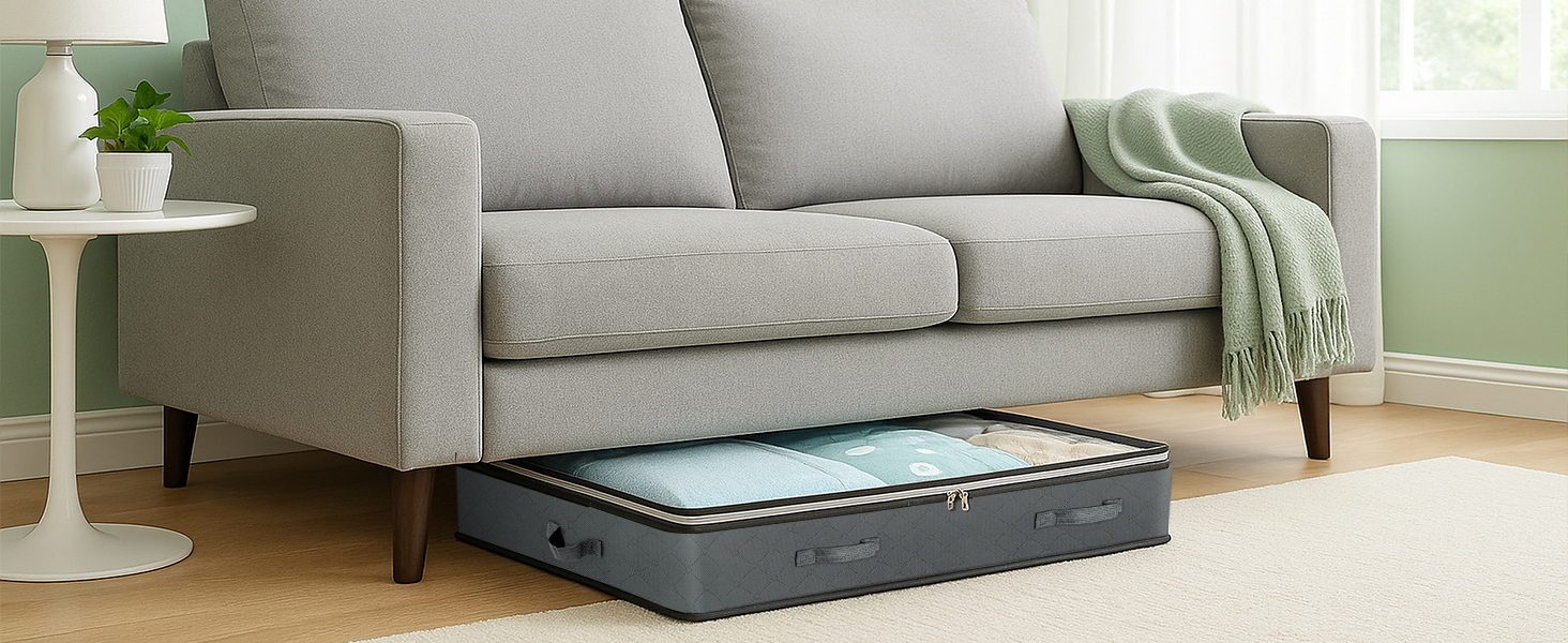 Коробка для зберігання під ліжко Flow Fire, 90L, 4 шт., з кришкою, складна, для постільної білизни та одягу