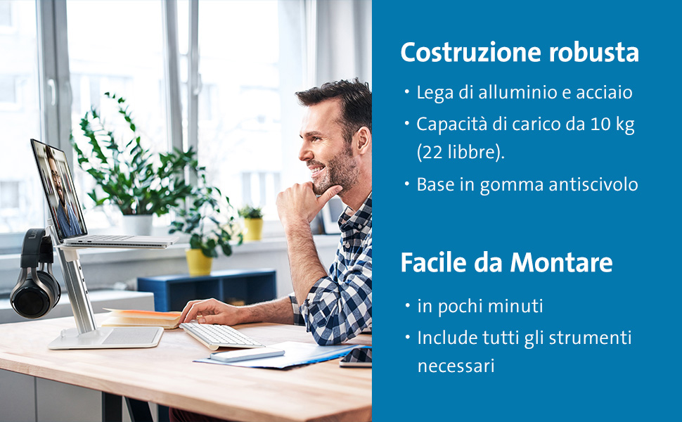 Підставка для ноутбука Kensington K50424WW: регульована висота та кут нахилу, вентиляційні отвори, антиковзаючі накладки (до 16 дюймів, з підставкою для навушників)