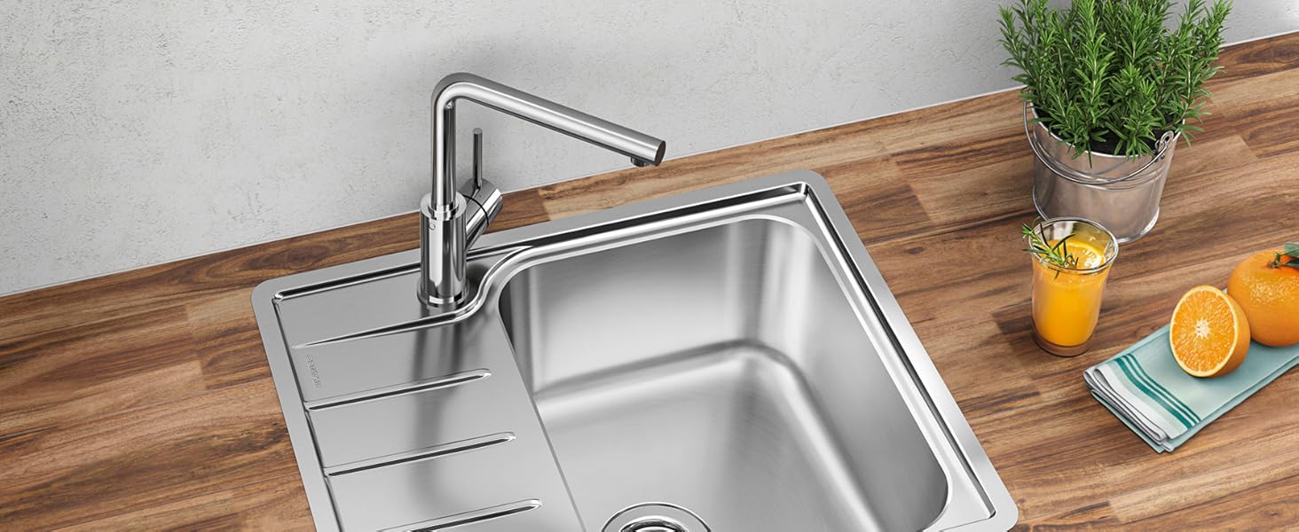 Змішувач кухонний BLANCO MILA хром | Високий тиск | Захист від зворотного потоку | Керамічний картридж | Захист якості води та економія води | Розміри: 10,5x25,5x27 см | Вивід - трубка