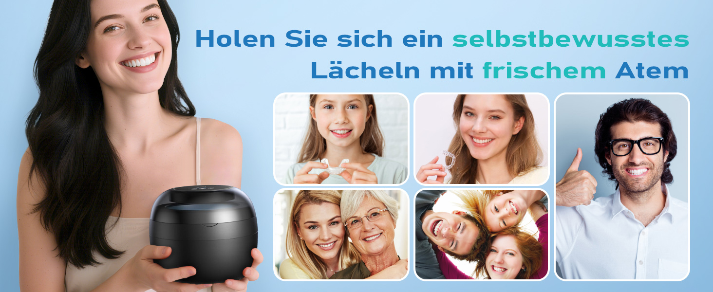 Ультразвуковий очищувач для стоматології 50kHz, 250мл з УФ-лампою (6 ламп) для брекетів, кап, ретейнерів, зубних протезів, елайнерів та ювелірних виробів, чорний