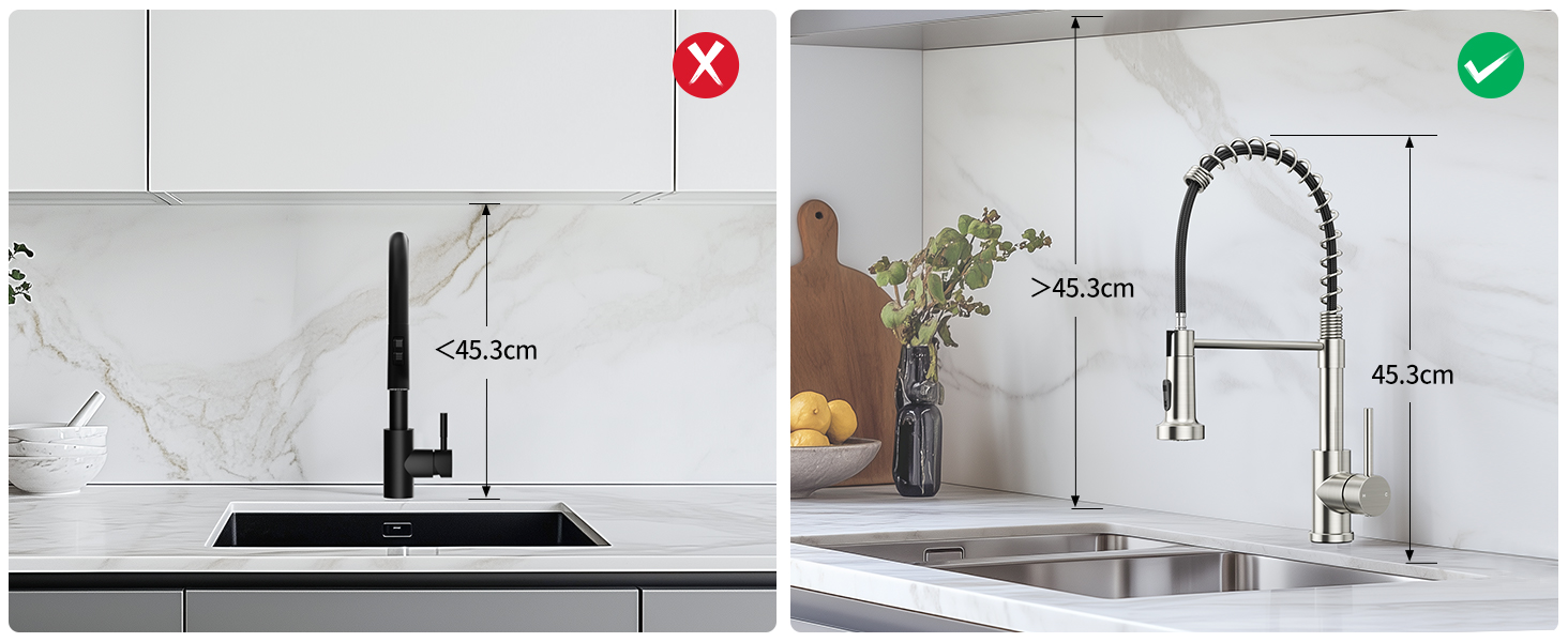 Кухонний змішувач Rainsworth з нержавіючої сталі з двома режимами струменя та висувною лійкою, 360° обертання, висота 45 см