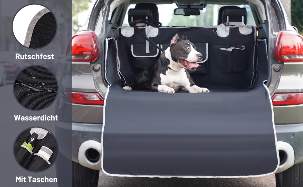 Захист для багажника автомобіля для собак, SUV, чорний килимок з захистом боків та бампера, водовідштовхувальний, універсальний, 205x115 см
