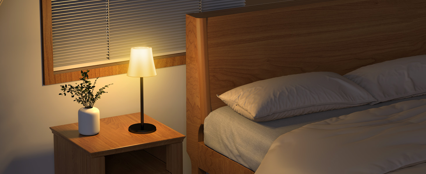 Бездротова LED лампа Suright для столу з регулюванням яскравості, 3 кольори + RGB, сенсорне керування, водонепроникність IP54, для ресторану, спальні, вечірки, кемпінгу, кав'ярні