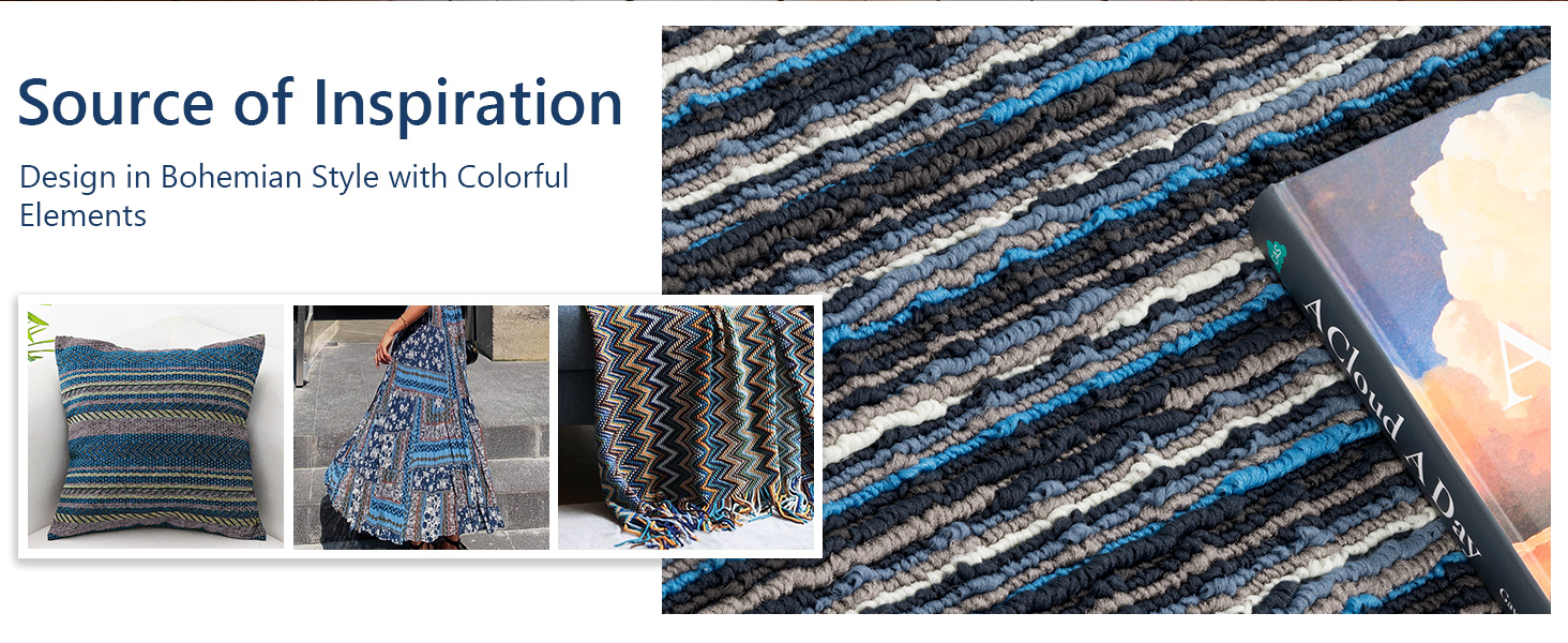 Килимок для дому 50x80 см, антиковзаючий, миючий, для входу, тераси, саду - блакитний