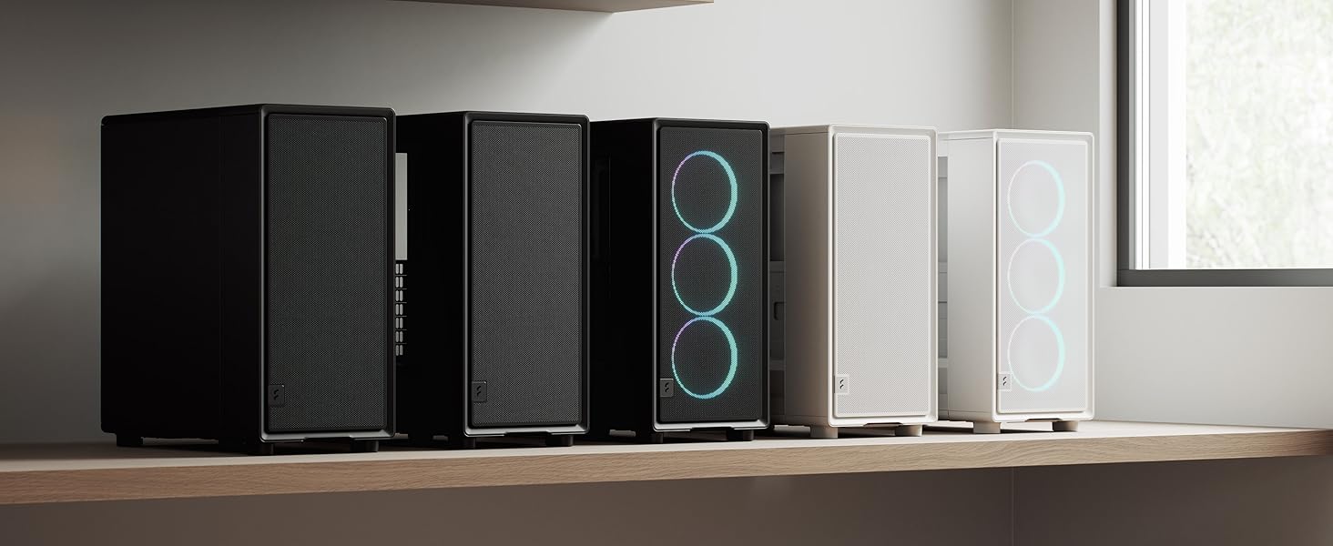 Комп'ютерний корпус Fractal Design Epoch Weiß з прозорою бічною панеллю з загартованого скла, Mesh-панель, 3 вентилятори Momentum 12, підтримка ATX/mATX/ITX