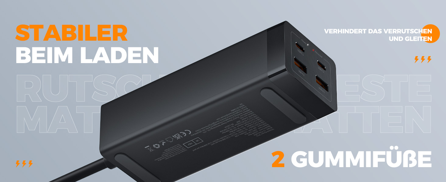 Мережевий фільтр TESSAN 30W USB-C з GaN, 2 розетки, кабель 2м, захист від перенапруги 3600W, чорний