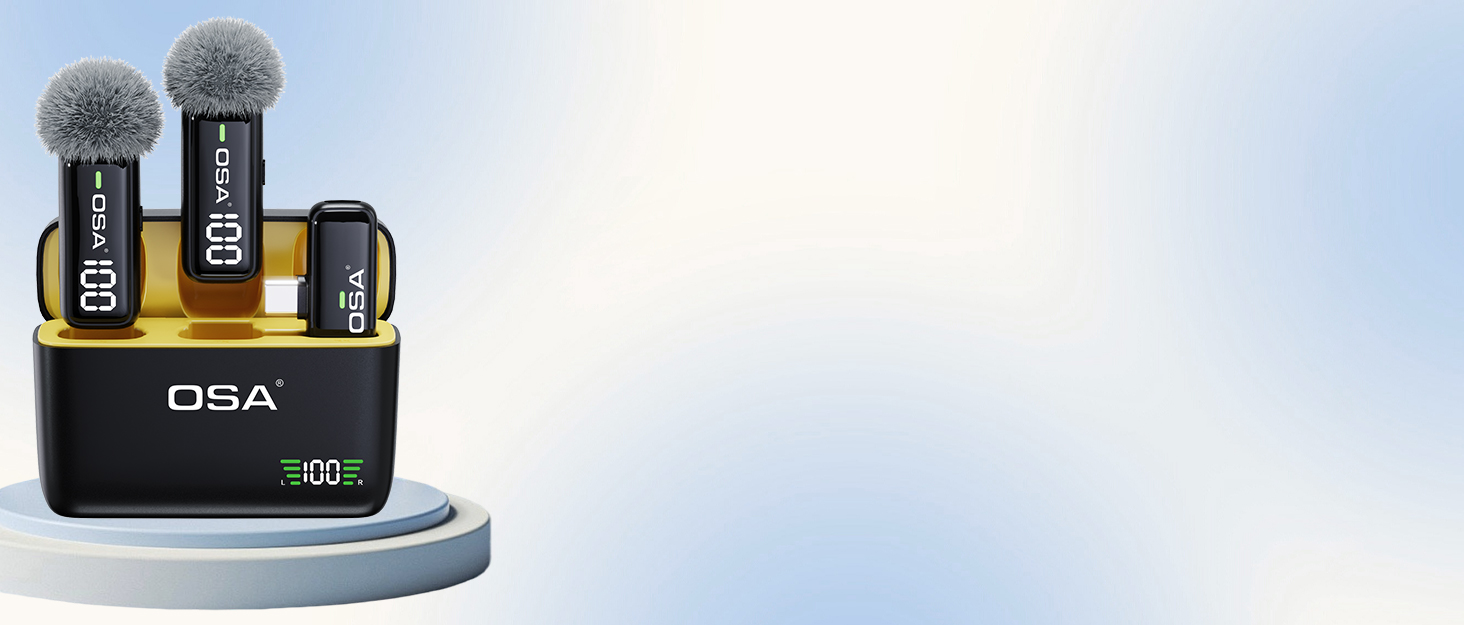 Бездротовий мікрофон-петличка OSA: професійний комплект з двома мікрофонами, Plug-and-Play, для iPhone, Android, камери, ПК (Type-C)
