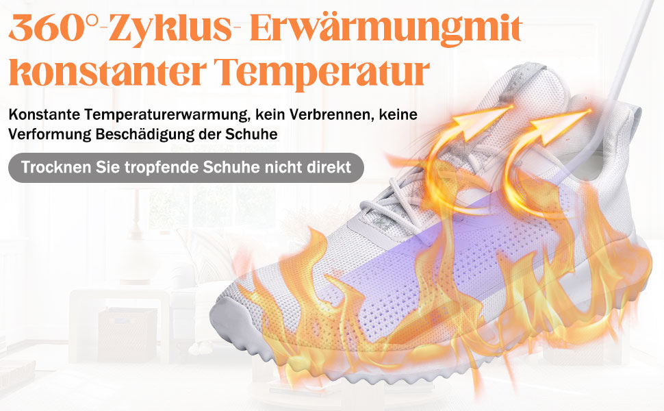 Електричний сушильник для взуття Herbst: 3 режими, таймер, антибактеріальний, для дитячого та гірськолижного взуття, помаранчевий