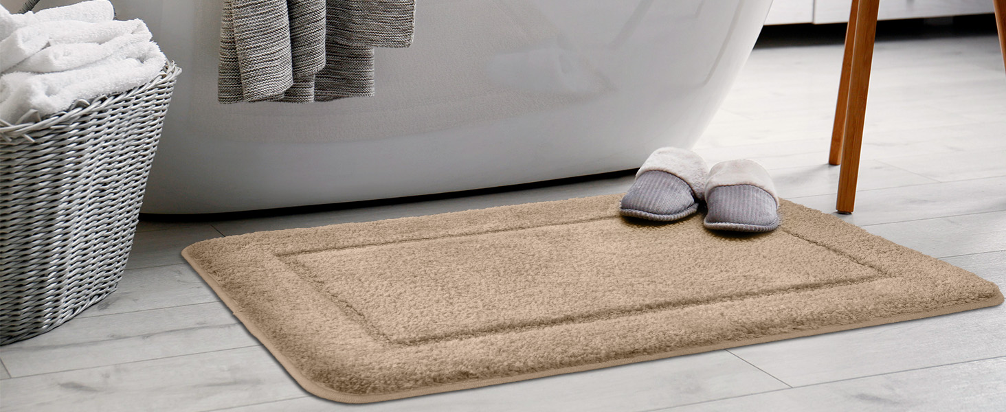 SOANNY Bath Mat Set - 2 Pack Microfiber Bathroom Rugs - Non-Slip, Water Absorbent - 53x86 cm & 50x50 cm