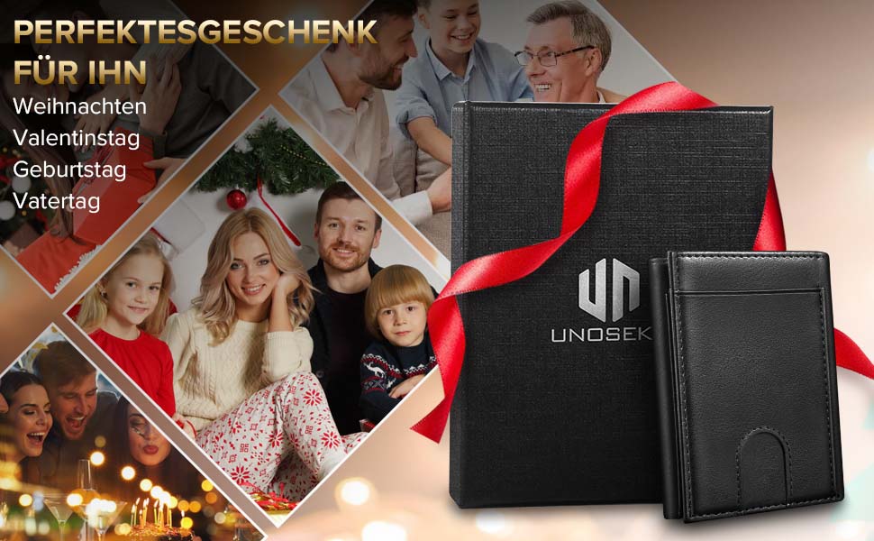 Чоловічий гаманець UNOSEKS: RFID захист, картхолдер, slim дизайн, відділення для монет, картки, ID, з алюмінію (карбон, чорний)