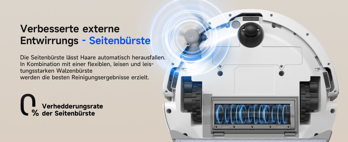 Робот-пилосос Redkey R11 з функцією миття, 20000Pa, док-станція 4L, захист від намотування волосся, LiDAR навігація, керування через додаток, для килима та шерсті тварин, білий