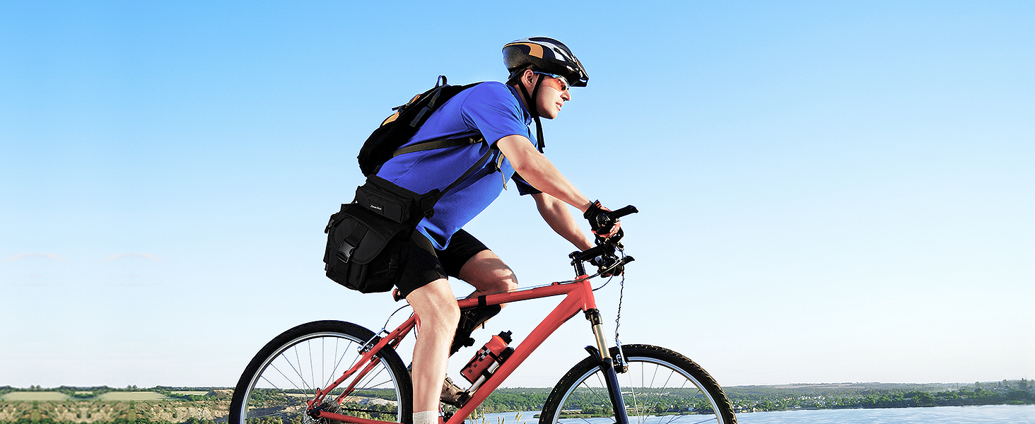 Тактична набедрена сумка Jueachy, водонепроникна, для мотоциклів, риболовлі, кемпінгу, чорна