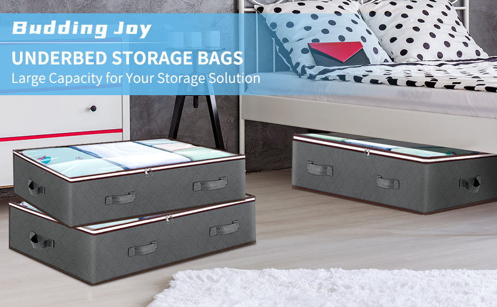 Комод-органайзер під ліжко Budding Joy 4 шт., 90 л, сірий (4 шт.)