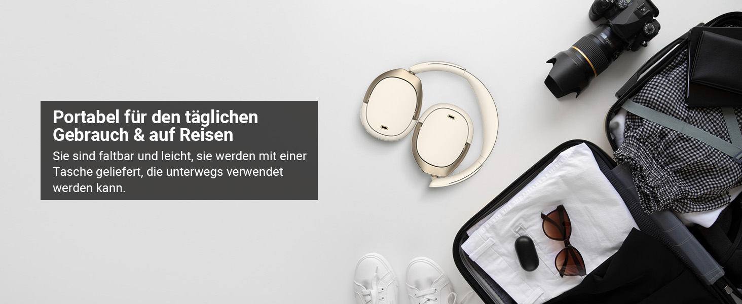 Edifier WH950NB навушники з активним шумозаглушенням: Bluetooth V5.3, LDAC, Hi-Res Audio, 55 годин роботи, складна конструкція, білий колір