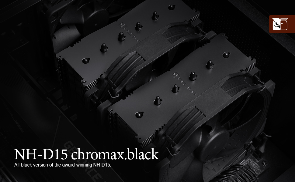 Noctua NH-D15 chromax.black - Кулер CPU Dual-Tower (140 мм, чорний)