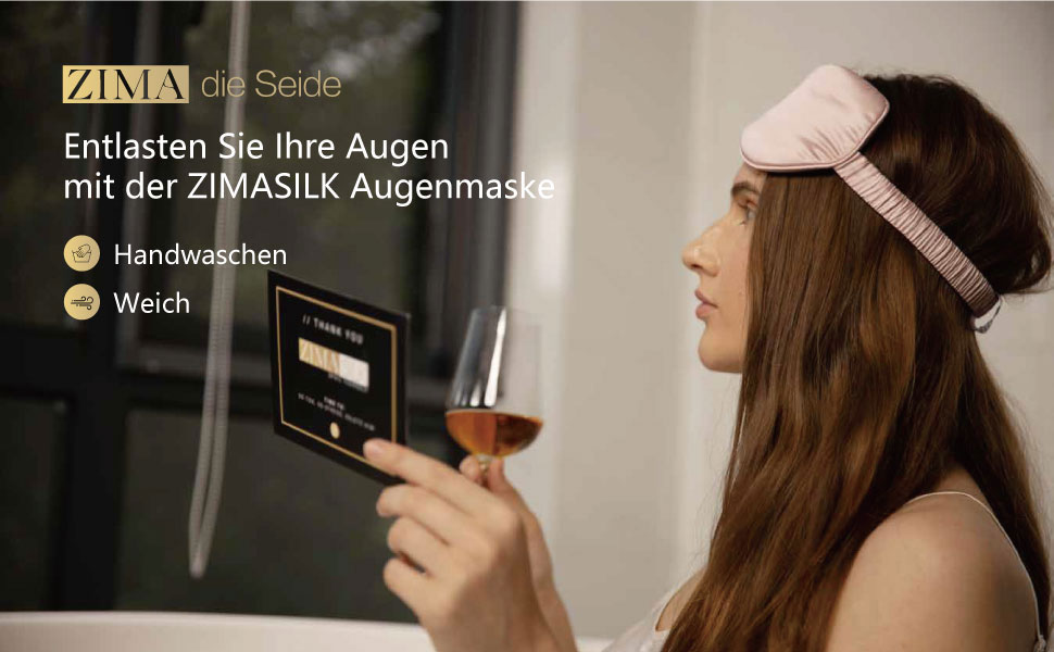 Маска для сну ZIMASILK з 100% шовку - регульована пов'язка для сну в подорожах та вдома. Дихаюча маска з чистої шовку малини з оксамитовим мішечком (чорна)