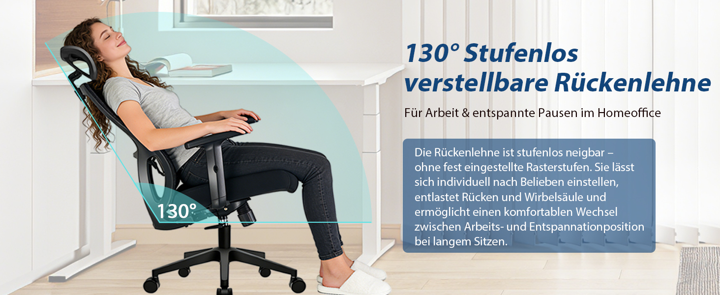 Ергономічне офісне крісло з регульованою спинкою та підголівником, до 150 кг, чорне X-Large