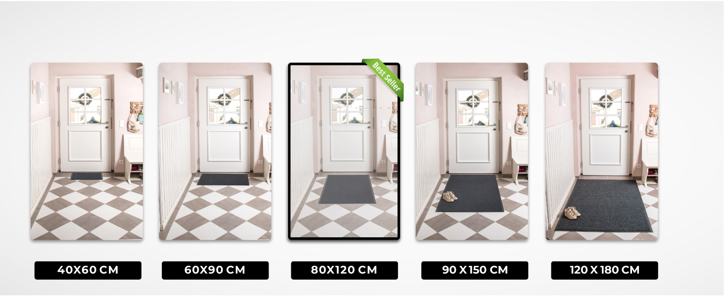 Килимок для дому Carpet Diem: вхідний, антиковзаючий, 60x80/90x150 см, бежевий