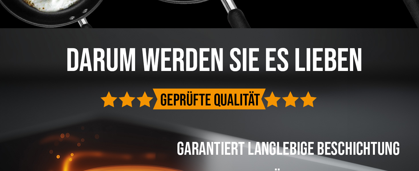 Набір сковорідок з нержавіючої сталі для всіх типів плит 20см та 28см з антипригарним покриттям - 10 років гарантії, ергономічні ручки, рівномірний розподіл тепла, придатні для миття в посудомийній машині та використання в духовці - Набір сковорідок 28см+20см